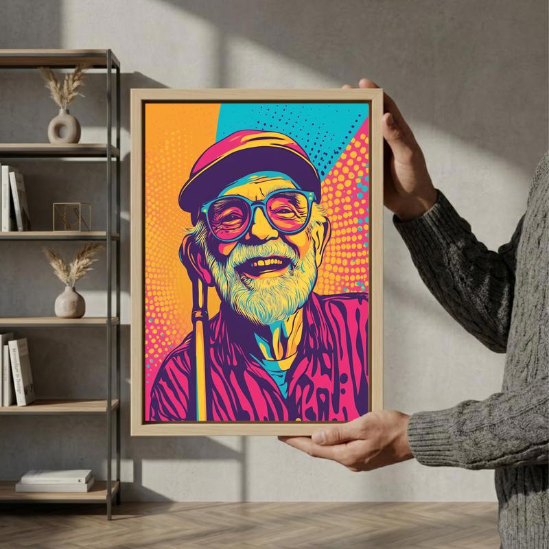 Vibrant Grandpa Pop Art Canvas - Bold & Stylish Custom Wall Decor