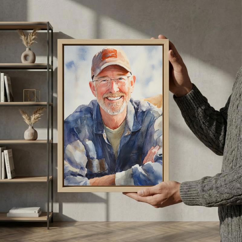 Treasured Grandpa Watercolor Family Tribute Canvas Treasured Grandpa Watercolor Family Tribute Canvas