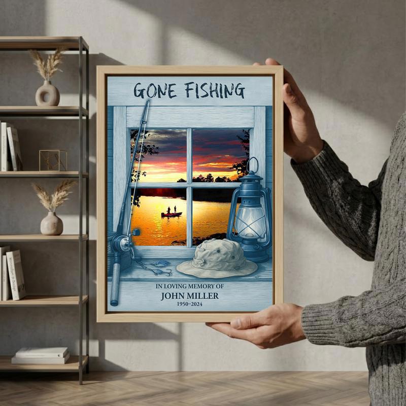 Eternal Fisherman Memorial Custom Remembrance Canvas Print