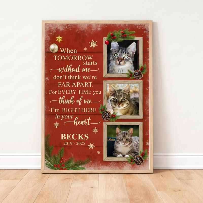 Cherished Cat Memorial Heartfelt Photo Collage Tribute Canvas - Easessy