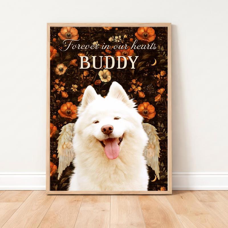 Cherished Fall Dog Remembrance Forever In Our Hearts Canvas - Easessy