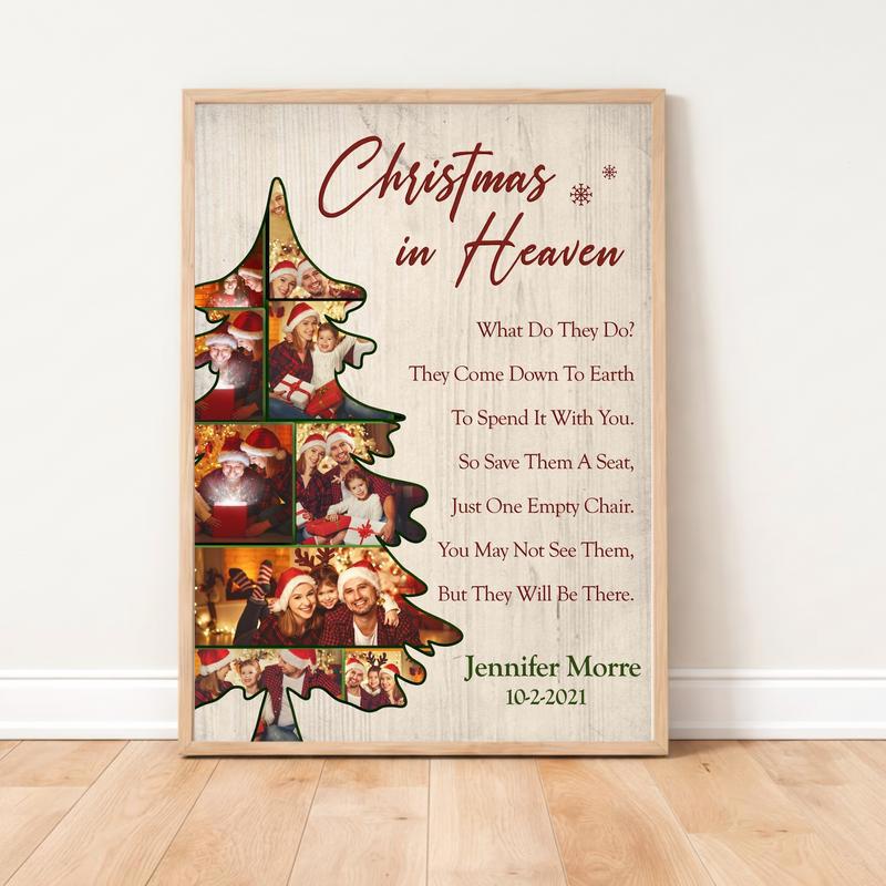 Heavenly Christmas Tribute - Custom Mom Memorial Photo Canvas - Easessy
