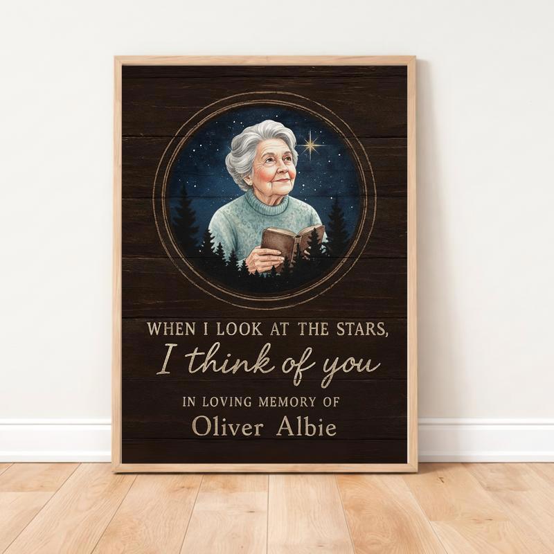 Honoring Mom Custom Photo And Celestial Sky Map Memorial Canvas - Easessy