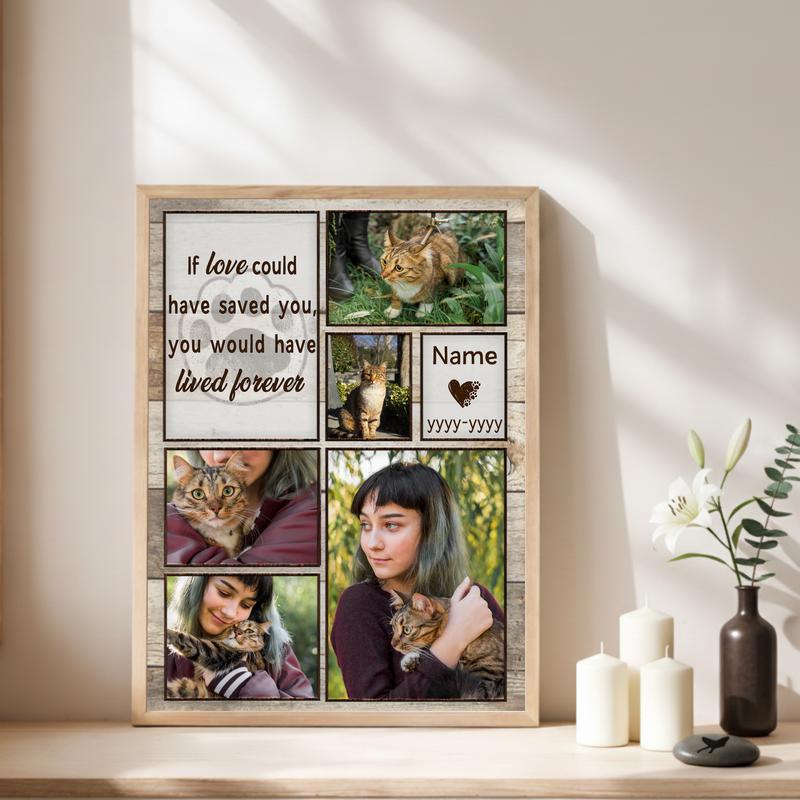 Healing Memories Custom Feline Photo Collage Tribute Canvas Healing Memories Custom Feline Photo Collage Tribute Canvas