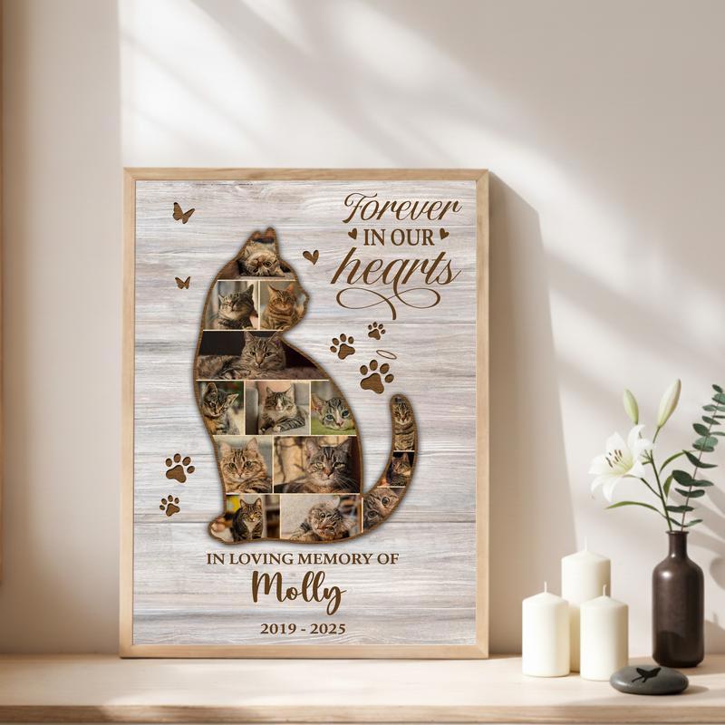 Honoring A Feline Life Custom Pet Loss Photo Collage Canvas Honoring A Feline Life Custom Pet Loss Photo Collage Canvas