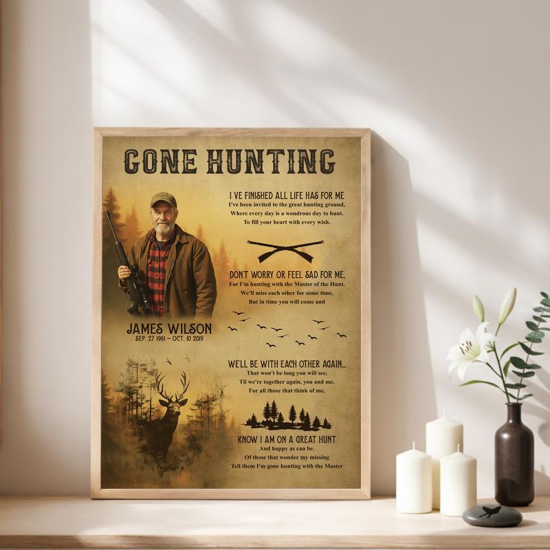 Honoring His Final Hunt - Rustic Deer Memorial For Dad Canvas