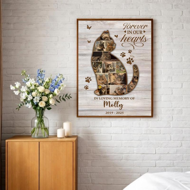 Honoring A Feline Life Custom Pet Loss Photo Collage Canvas Honoring A Feline Life Custom Pet Loss Photo Collage Canvas