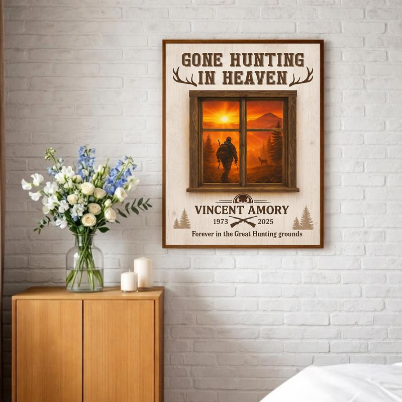 Honoring a Hunter - Rustic Farmhouse Heaven Memorial Canvas Honoring a Hunter - Rustic Farmhouse Heaven Memorial Canvas