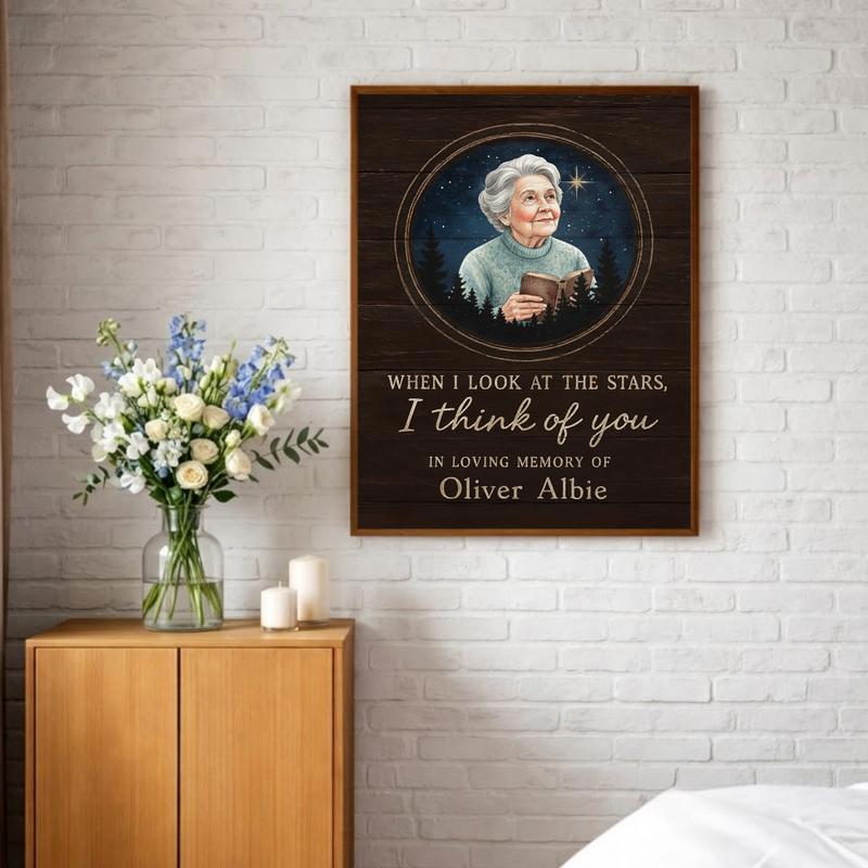 Honoring Mom Custom Photo And Celestial Sky Map Memorial Canvas Honoring Mom Custom Photo And Celestial Sky Map Memorial Canvas