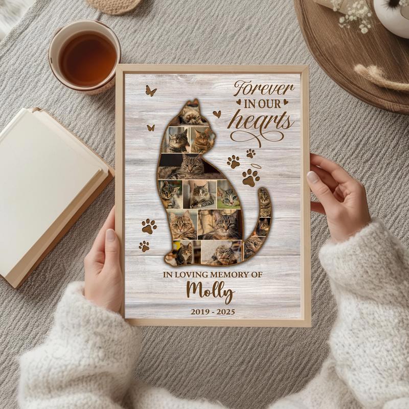 Honoring A Feline Life Custom Pet Loss Photo Collage Canvas Honoring A Feline Life Custom Pet Loss Photo Collage Canvas