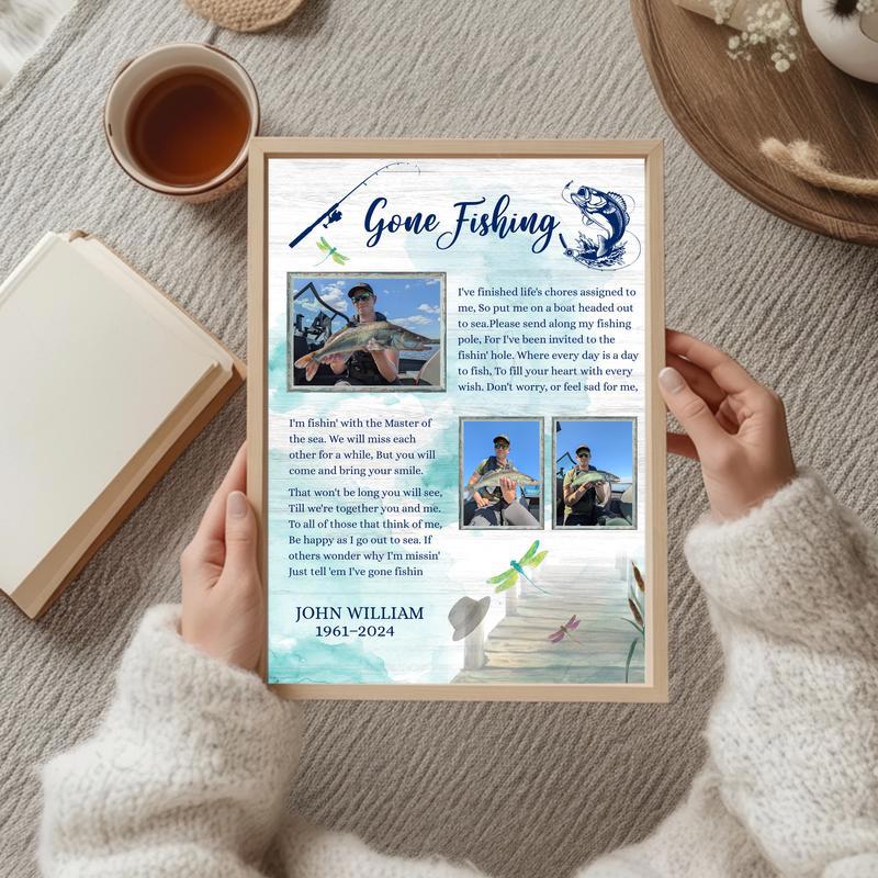 Honoring Dad's Last Cast - Custom Fisherman Memorial Canvas Honoring Dad's Last Cast - Custom Fisherman Memorial Canvas