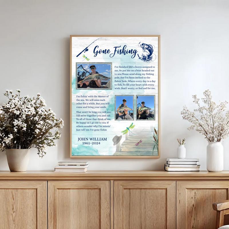 Honoring Dad's Last Cast - Custom Fisherman Memorial Canvas Honoring Dad's Last Cast - Custom Fisherman Memorial Canvas