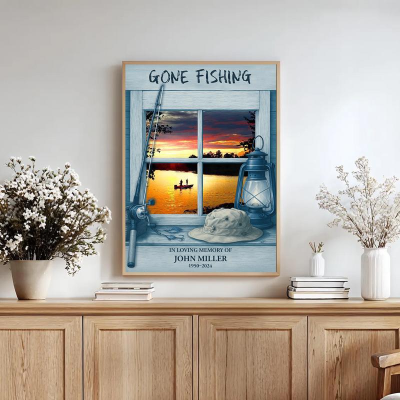 Honoring His Final Cast - Custom Fisherman Memorial Canvas