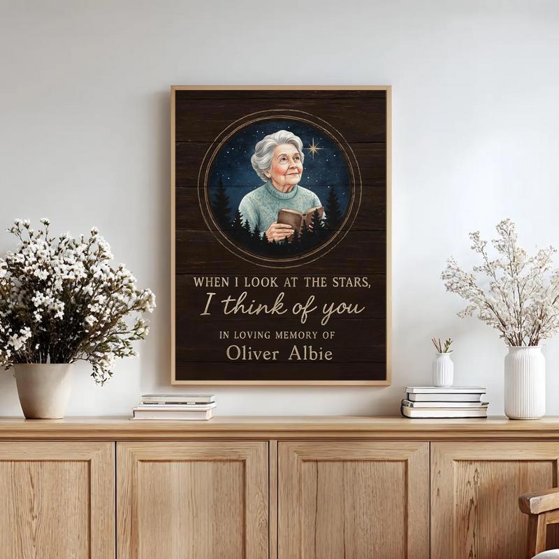 Honoring Mom Custom Photo And Celestial Sky Map Memorial Canvas Honoring Mom Custom Photo And Celestial Sky Map Memorial Canvas