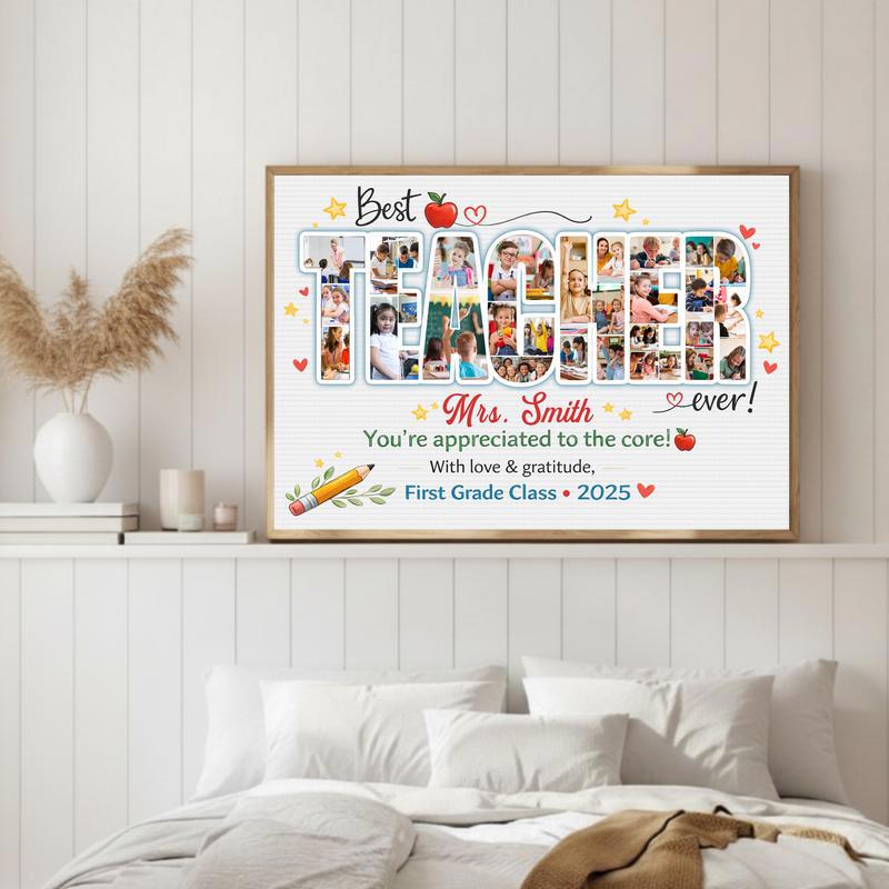 Teacher Appreciation Gift From Class - Custom Photo Collage Canvas