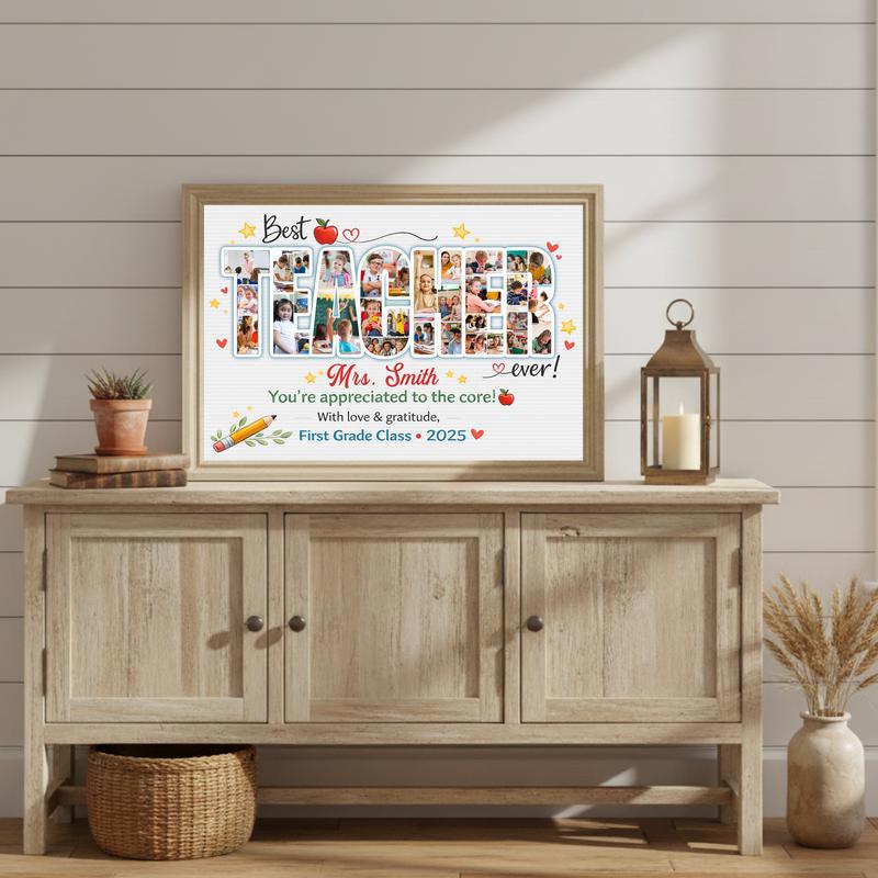 Teacher Appreciation Gift From Class - Custom Photo Collage Canvas