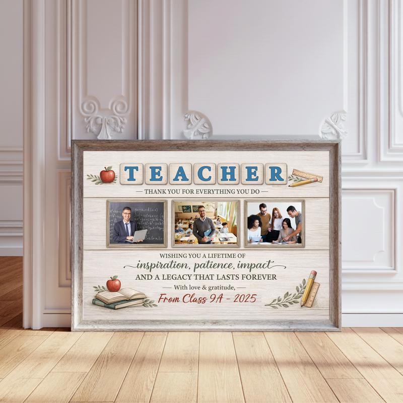 A Heartfelt Thank You Personalized Teacher Appreciation Canvas - Personalize Wall Art