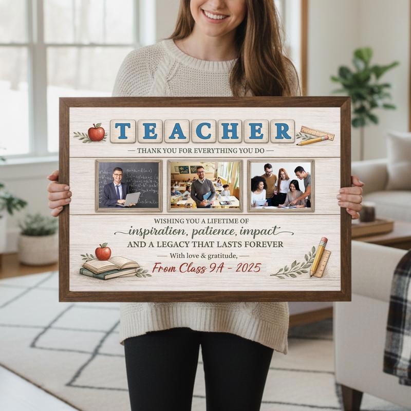 A Heartfelt Thank You Personalized Teacher Appreciation Canvas