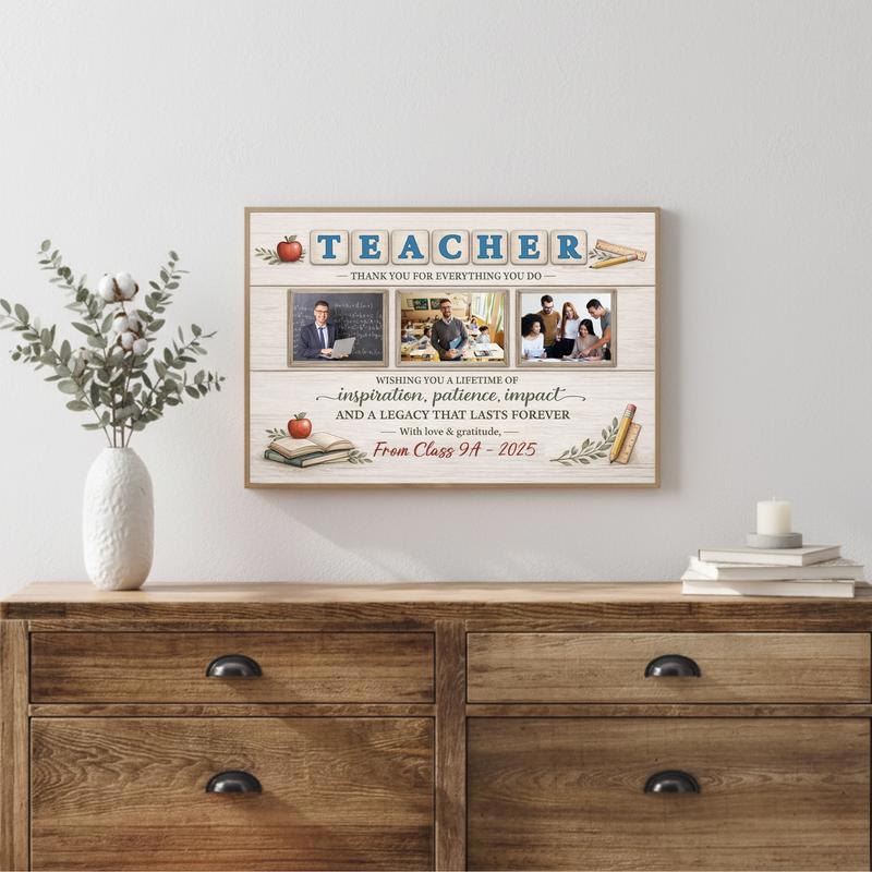 A Heartfelt Thank You Personalized Teacher Appreciation Canvas