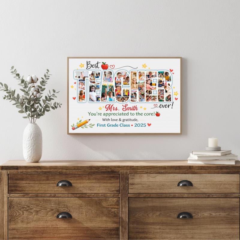 Teacher Appreciation Gift From Class - Custom Photo Collage Canvas