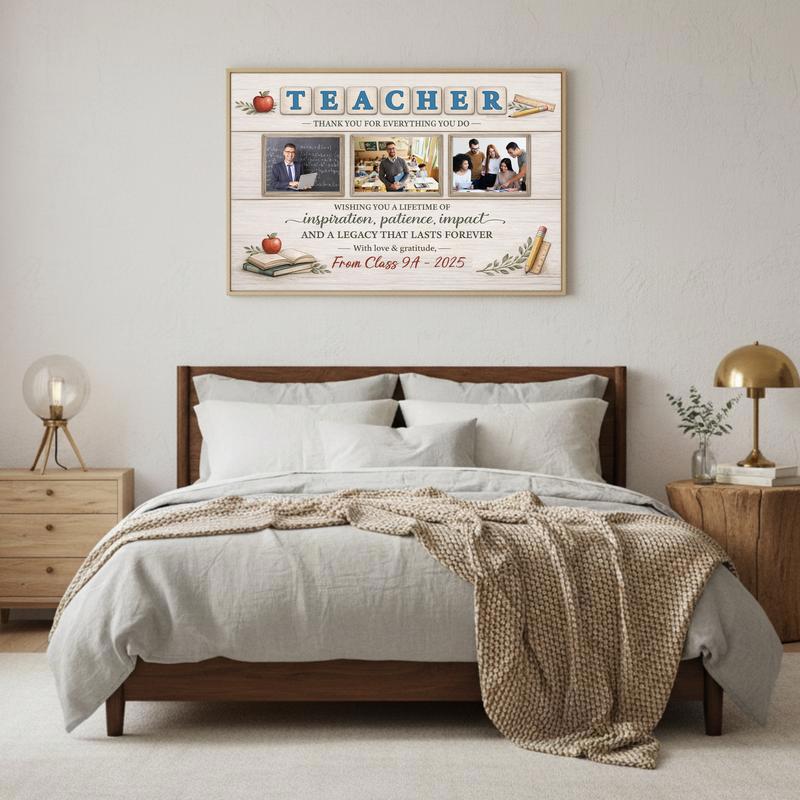 A Heartfelt Thank You Personalized Teacher Appreciation Canvas