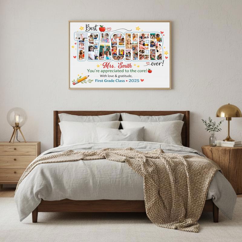 Teacher Appreciation Gift From Class - Custom Photo Collage Canvas