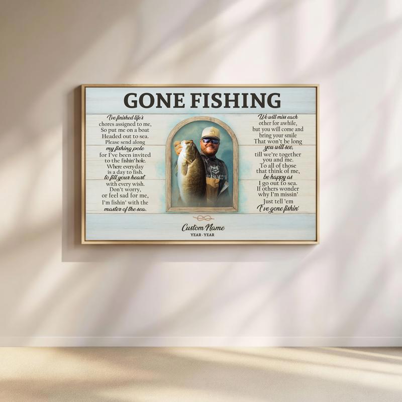 Honoring Fisherman Memorial Canvas - In Loving Memory Tribute Gift - Father's Day Fun