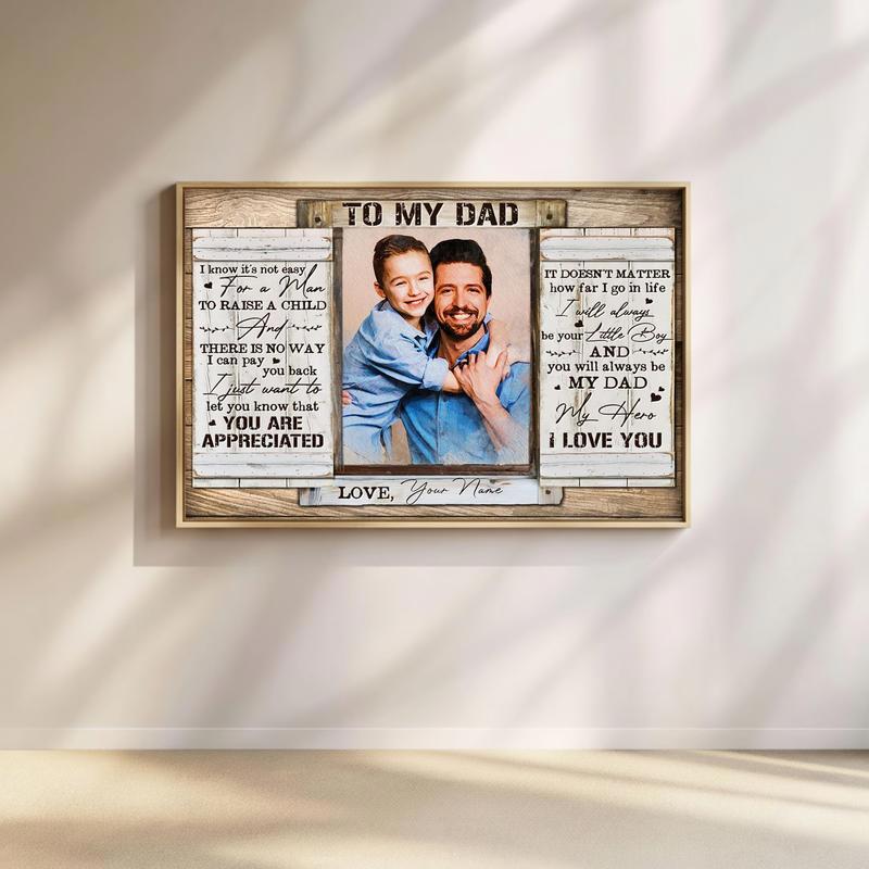 Empowering Son-to-Dad Hero Tribute Canvas Art - Father's Day Fun