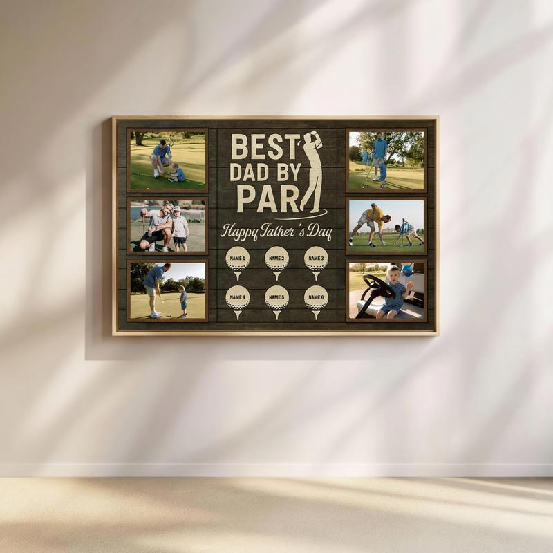 Golf Dad's Best by Par Custom Canvas - Father's Day Keepsake Gift - Father's Day Fun