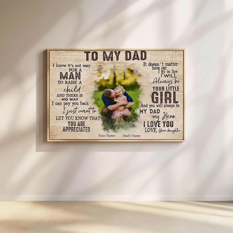Heartfelt Daughter to Dad Tribute Personalized Canvas Art - Father's Day Fun