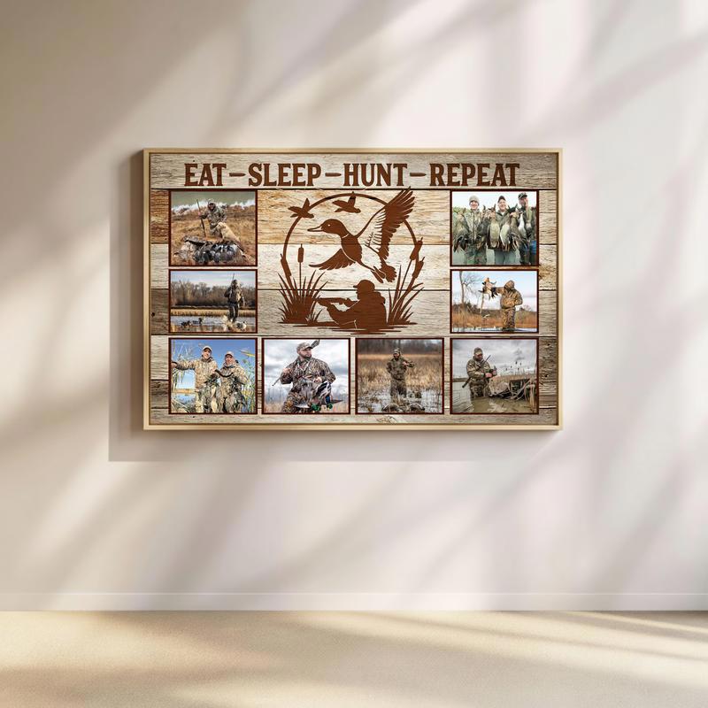 Cherished Duck Hunting Memories Custom Photo Collage Canvas - Father's Day Fun