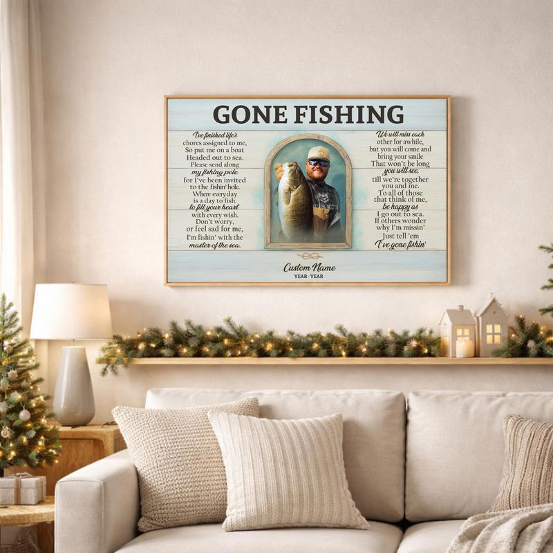 Honoring Fisherman Memorial Canvas - In Loving Memory Tribute Gift