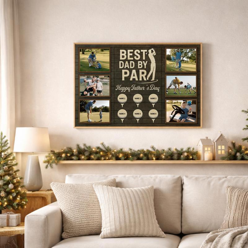Golf Dad's Best by Par Custom Canvas - Father's Day Keepsake Gift