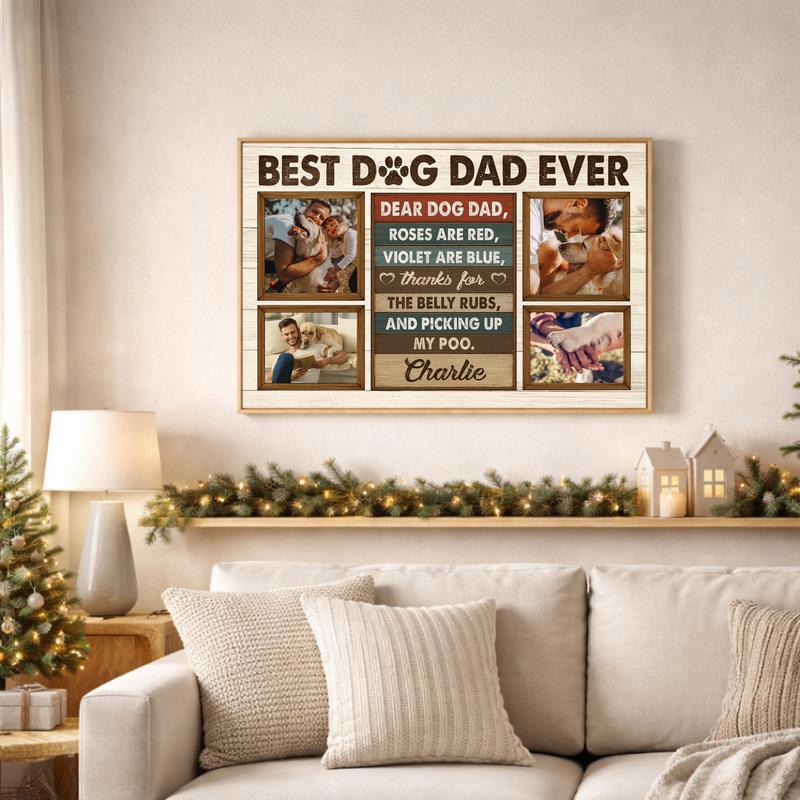 Capture His Love - Custom Dog Dad Photo Collage Canvas