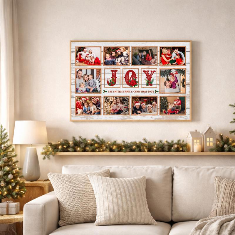 Family Moments of JOY - Mom & Dad's Photo Collage Canvas Gift