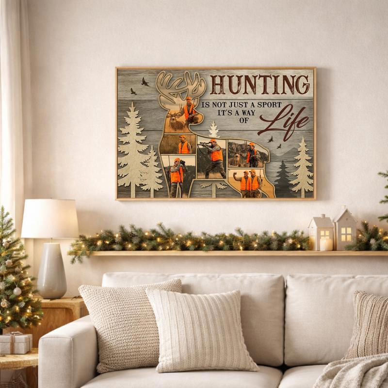 Deer Hunter's Rustic Photo Collage Canvas - A Tribute to the Hunt Deer Hunter's Rustic Photo Collage Canvas - A Tribute to the Hunt