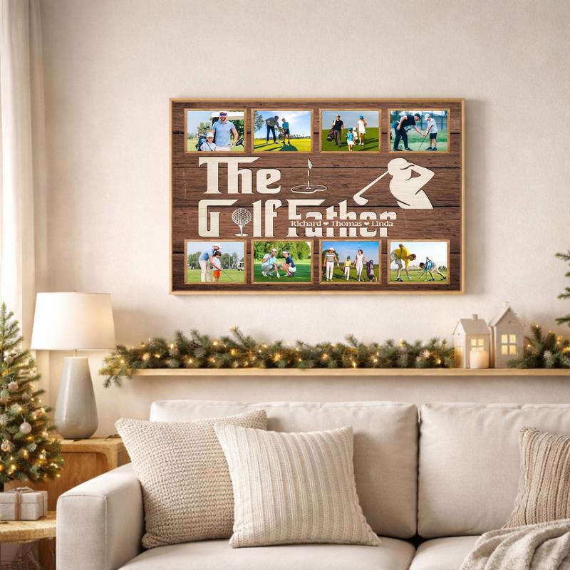 The Golf Father - Custom Photo Collage Wall Art Canvas
