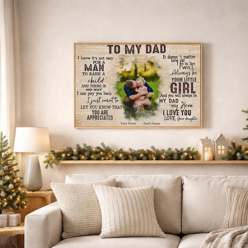Heartfelt Daughter to Dad Tribute Personalized Canvas Art Heartfelt Daughter to Dad Tribute Personalized Canvas Art