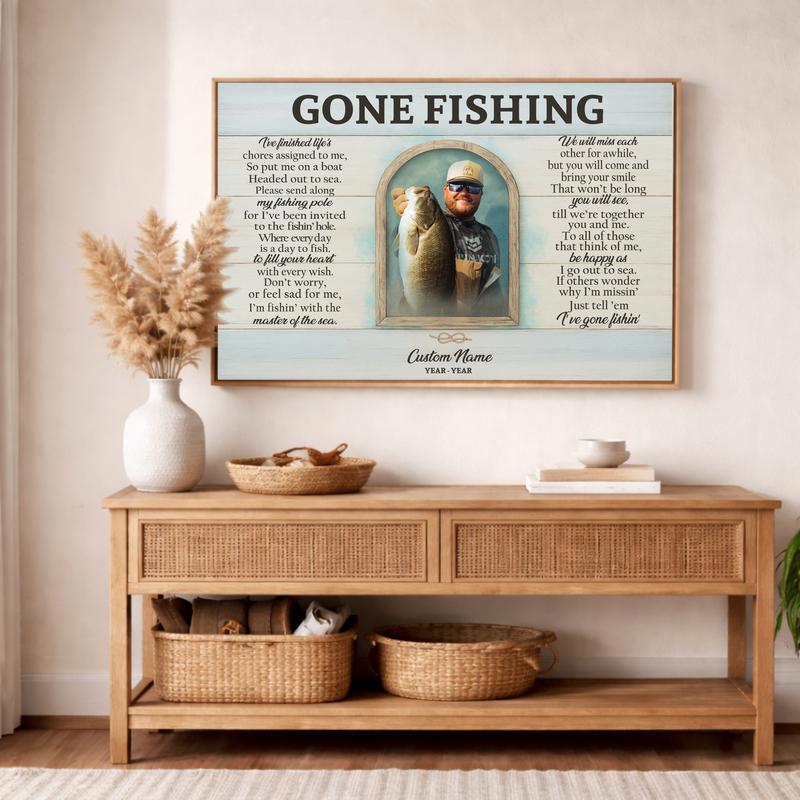 Honoring Fisherman Memorial Canvas - In Loving Memory Tribute Gift