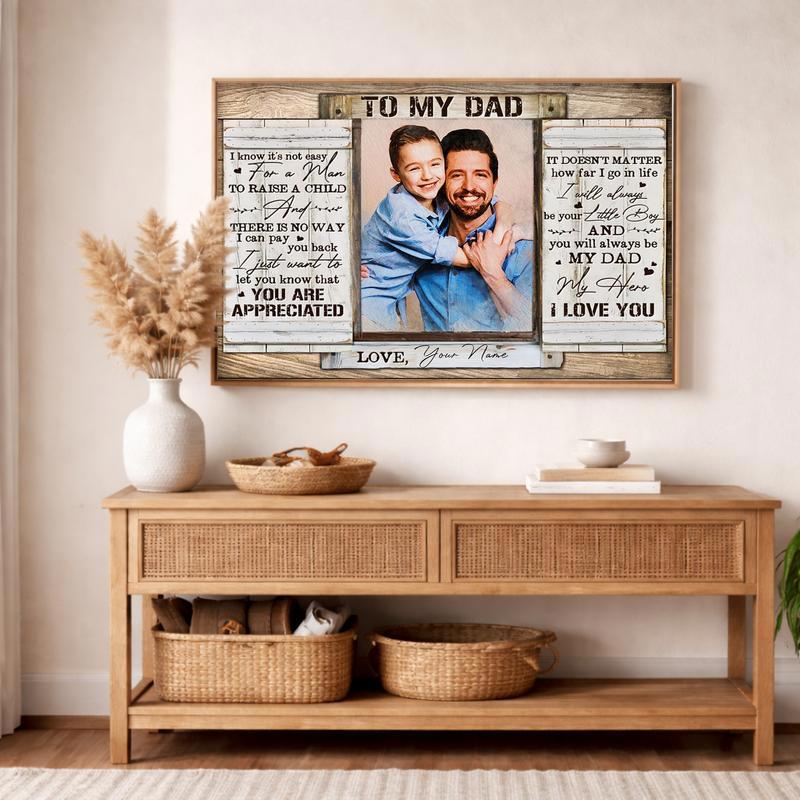 Empowering Son-to-Dad Hero Tribute Canvas Art