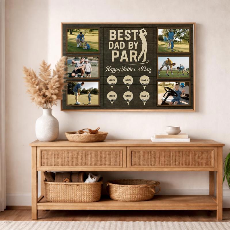 Golf Dad's Best by Par Custom Canvas - Father's Day Keepsake Gift