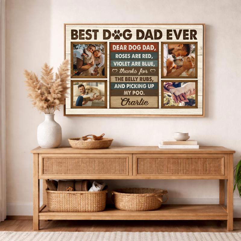 Capture His Love - Custom Dog Dad Photo Collage Canvas