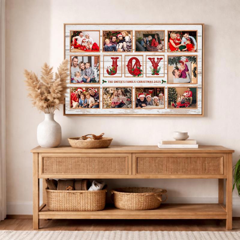 Family Moments of JOY - Mom & Dad's Photo Collage Canvas Gift