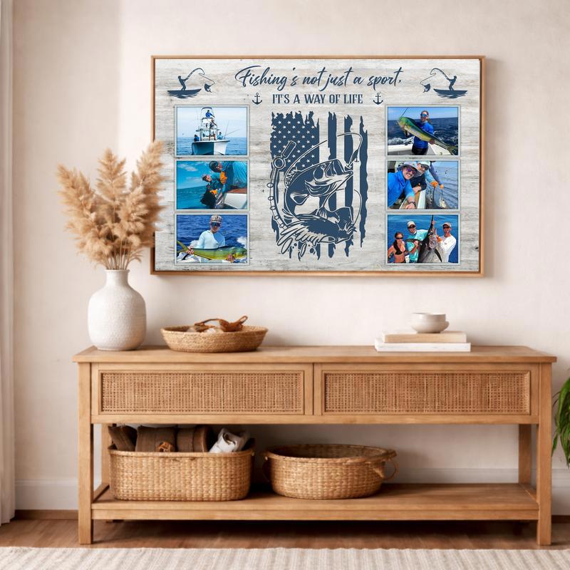 Reel in the Love - Custom Fishing Photo Collage Canvas for Him