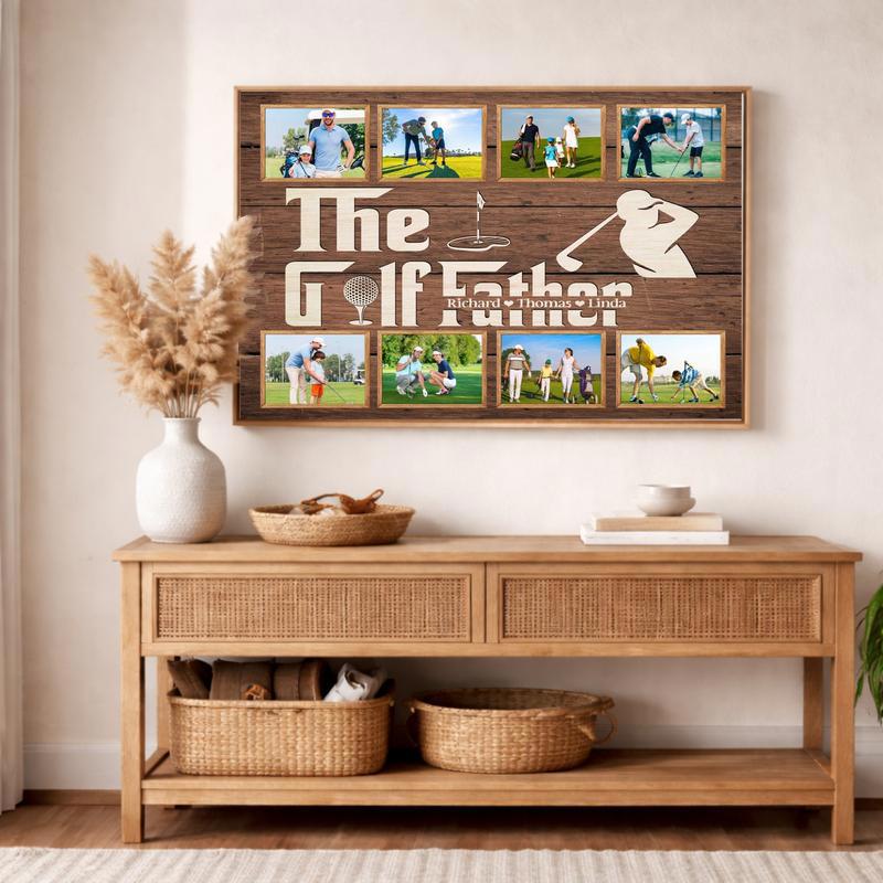 The Golf Father - Custom Photo Collage Wall Art Canvas