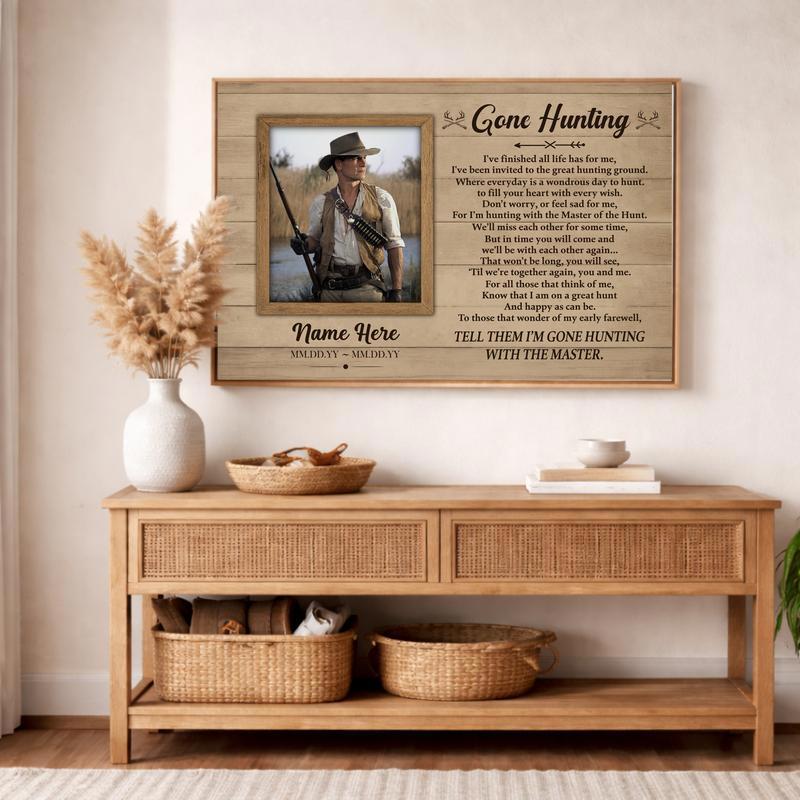 Honoring a Hunter Memorial Canvas - Rustic Sympathy Tribute Gift Honoring a Hunter Memorial Canvas - Rustic Sympathy Tribute Gift