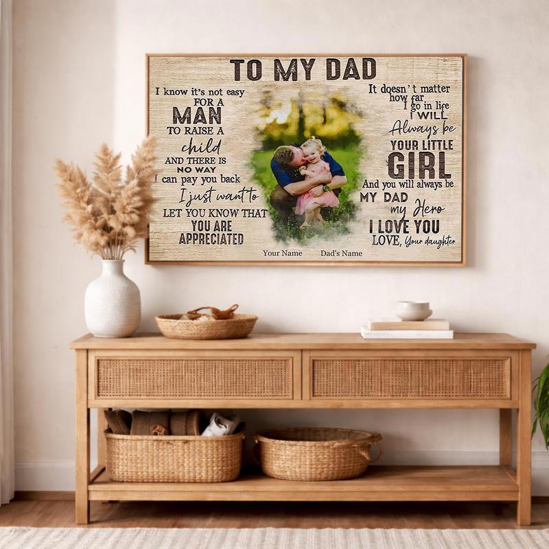 Heartfelt Daughter to Dad Tribute Personalized Canvas Art Heartfelt Daughter to Dad Tribute Personalized Canvas Art