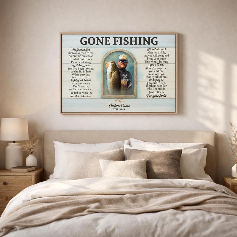 Honoring Fisherman Memorial Canvas - In Loving Memory Tribute Gift