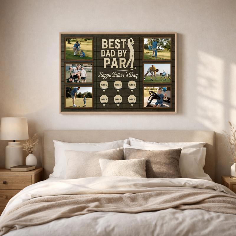Golf Dad's Best by Par Custom Canvas - Father's Day Keepsake Gift