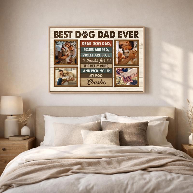 Capture His Love - Custom Dog Dad Photo Collage Canvas
